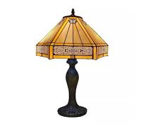 MaxSell 16" Inch Traditional Table Lamp Antique Brass Stained Glass Vintage Tiffany Style Light
