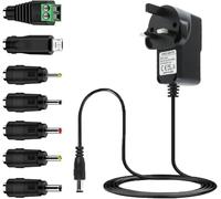 MaxSell 1A/2A/3A Power Adapter 12V Power Supply AC to DC Universal Adaptor for CCTV Camera Android TV Box Tablet Bluetooth Speaker and more Household Electronics, 2000mA Max (1A-7P)