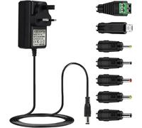 MaxSell 1A/2A/3A Power Adapter 12V Power Supply AC to DC Universal Adaptor for CCTV Camera Android TV Box Tablet Bluetooth Speaker and more Household Electronics, 2000mA Max (3A-7P)