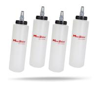 Maxshine 400ml Dispenser Bottle with Self-Cleaning Cap (4-Pack) - Universal Compound, Polish & Wax Squeeze Bottle - Chemical-Resistant HDPE - Leak-Proof & Easy-Flow Detailing Accessory