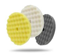 Maxshine 7” Universal Rotary Wave Foam Polishing Pads - High-Density Polyester Corrugated Cooling Design with Hook & Loop Backing - Cutting, Polishing & Finishing Set