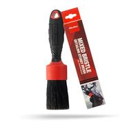 Maxshine Stubby Boar Hair Detailing Brush - Premium Detail Brush with 100% Natural Boar Hair Mixed Fiber for Auto Detailing, Wheels, Engine, Interior, Air Vents Cleaning - Bestselling Tool - Red