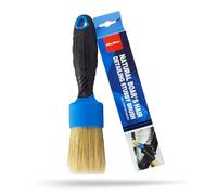 Maxshine Stubby Detailing Brush - Premium Detail Brush with 100% Natural Boar Hair Mixed Fiber for Auto, Wheels, Engine, Interior, Air Vents Cleaning - Bestselling Tool - Blue