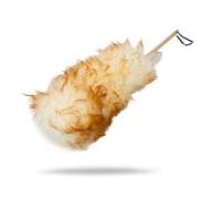 Maxshine Universal 100% Lambswool Detailing Duster with Wooden Handle - Premium Wool Hair, Ultra-Soft, High Density, Head Diameter: 3.5 inch