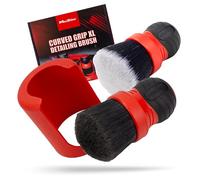 Maxshine Universal Red & Gray Combo Ultra-Soft Large Bristle Brush with Storage Rack | Curved Grip Interior Detailing Brush for Dashboard, Displays & Air Vents | Premium Car Cleaning Accessory