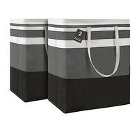 Maxsilan 120L 2-Pack Laundry Basket Bag, Collapsible Clothes Hamper, Grey
