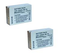 Maxsimafoto - 2x (twin pack) Compatible with Canon NB-10L NB10L Battery 1100mAh POWERSHOT SX40 HS, SX50 HS, G1 X, G1X, G15, G16.
