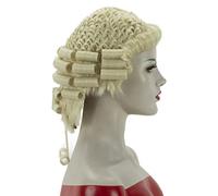 MAXSMITZ Handmade Barrister Wig & Handmade Lawyer Wig with Blonde Color, Synthetic Hair Short Wig Curly 613 Blonde Judge Lawyer Wig