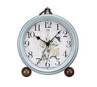 Maxspace 5.2" Desk Clock, Retro Table Silent Small Alarm Clock Non-Ticking & Battery Operated with Quartz Movement HD Glass Clock for Bedroom Living Room Kids