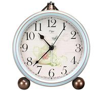 Maxspace 5.2in Desk Clock, Retro Silent Analog Clock Non-Ticking & Battery Operated with Quartz Movement,Clock Decor for Bedroom Living Room