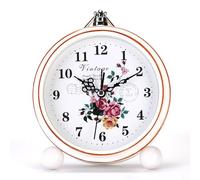 Maxspace Analog Alarm Clock, 5.25 inch Super Silent Non Ticking Small Clock, Battery Operated, Simple Design Desk Clock for Heavy Sleeper, Bedroom, Bedside, Desk (White)