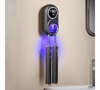 Maxspace UV Toothbrush Sanitizer, Electric Toothbrush for Wall Mounting with Drying & Timing Functions, Toothbrush Steriliser No Drilling for Travel and Family (Black)