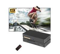 MAXSQUARE Video Wall Controller 2x2 4K 60Hz TV Wall Controller Support 2 HDMI In & 4 Out 4096x2160@60Hz HDR, 90/180 Degree Rotate, Bezel Adjust, 1x2 1x3 1x4 2x2 2x1 3x1 4x1 Windows Only, TAA Compliant