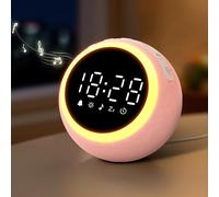 Maxstar Smart Digital Alarm Clock with 25 Soothing Sounds Machine,Night Light, Snooze, Timer, Adjustable Volume & Brightness, Bedside Alarm Clock for Kids, Girls, Adults, Bedroom,White Noise for Sleep