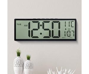 MAXSTAR14.5'' Large Digital Wall Clock,Big LCD Screen Display with Jumbo Numbers,Battery Operated,Auto DST,Temperature,Date,Wall Clocks for Living Room,Bedroom,Kitchen,Desk Decor,Easy Read for Elderly