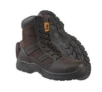 Maxsteel Mens Leather Lightweight Army Military Patrol Combat Work Zip/Lace Up Boots Cadet Security Tactical Shoes Sizes