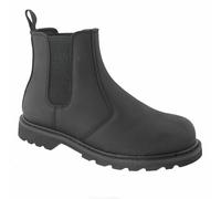 MAXSTEEL MENS SLIP ON CHELSEA DEALER SAFETY BOOTS WORK GOODYEAR WELTED BOOTS SHOES STEEL TOE CAP SIZE (BLACK, UK Footwear Size System, Adult, Men, Numeric, Medium, 8)