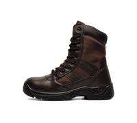 Maxsteel Mens Leather Lightweight Army Military Patrol Combat Work Zip/Lace Up Boots Cadet Security Tactical Shoes Sizes