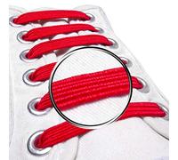 maxstrapz Pack of 20, No Tie Elastic Shoelaces Fabric Style Alternative to Silicone, Super Stretch Nylon Shoe Laces for Kids or Adults, Redesigned Product (Red, Small)