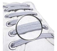 maxstrapz Pack of 20, No Tie Elastic Shoelaces Fabric Style Alternative to Silicone, Super Stretch Nylon Shoe Laces for Kids or Adults, Redesigned Product (Light Grey, Small)
