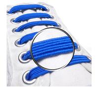 maxstrapz Pack of 20, No Tie Elastic Shoelaces Fabric Style Alternative to Silicone, Super Stretch Nylon Shoe Laces for Kids or Adults, Redesigned Product (Dark Blue, Small)