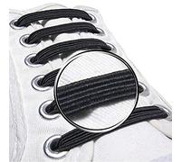 maxstrapz Pack of 20, No Tie Elastic Shoelaces Fabric Style Alternative to Silicone, Super Stretch Nylon Shoe Laces for Kids or Adults, Redesigned Product (Black, Large)