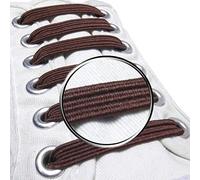 maxstrapz Pack of 20, No Tie Elastic Shoelaces Fabric Style Alternative to Silicone, Super Stretch Nylon Shoe Laces for Kids or Adults, Redesigned Product (Brown, Small)