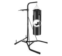 MAXSTRENGTH 2-Way Boxing Station - Heavy Duty Freestanding Frame with 3FT/4FT Hanging Punch Bag & Speed Ball Platform - Dual Training Stand for Boxing, Kickboxing, MMA & Home Gym