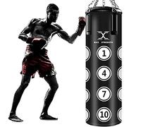 MaxStrength 4FT, 5FT Hanging Punch bags Set, Heavy Filled Chin Pull Up Bracket Gym Fight Training Martial Arts Bags Kickboxing MMA Boxing bag (Black 4ft Punch Bag only)