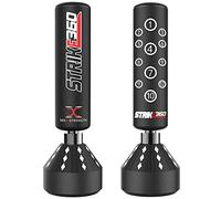 MAXSTRENGTH 5.5FT Free Standing Punch Bag, Heavy Duty Punching Bag with Strong Suction Base for Kick Boxing Martial Ats Excellent Dummy for Boxing MMA Training (Black)