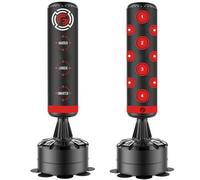 MAXSTRENGTH 6FT Freestanding Punching Bag - Heavy-Duty Pedestal Stand Boxing Bag for Kickboxing, Martial Arts, MMA, Muay Thai, Home Gym Training Equipment (Black/Red)