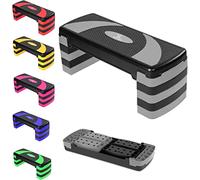 MAXSTRENGTH Aerobic Exercise Stepper 5 Adjustable Step Levels - Great For Home Gym Fitness Workout Equipment, Cardio, Yoga. (Grey)