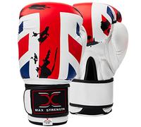 MAXSTRENGTH Boxing Gloves 4oz - UK Flag Training Gloves for MMA, Muay Thai, Kickboxing & Martial Arts | Lightweight Punching Gloves for Kids, Juniors & Bag Training
