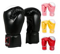 MAXSTRENGTH Boxing Gloves Muay Thai Kickboxing MMA Fight Bag Training Punch Hitting Fitness Sparring Mitts Heavy Padded Martial Arts Sports Workout Men Women (10oz, Black)