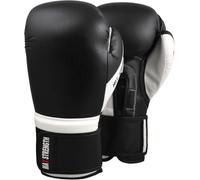 MAXSTRENGTH Boxing Gloves, Pro Training Sparring, MMA Heavy Kickboxing Gloves, Men Women Adult, Heavy Punching Bag Focus Mitts Pads Workout, Ventilated Palm, Series - 6oz To 16oz (Black/White, 20 oz)