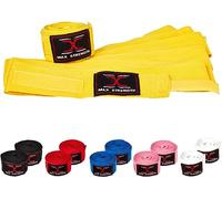 MAXSTRENGTH Boxing Hand Wraps 4.5 Meter 180 Inches Elasticated Thumb Loop Bandages, Men Women Under Mitts Straps Wrist Protection, Great for MMA Boxing Training (Yellow)