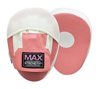 MAXSTRENGTH ® Curved Focus Pads Hook & Jabs Gloves Punch Bag Mitts Boxing MMA Kickboxing Martial Arts Training (Pink)