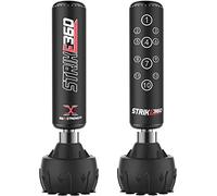 MAXSTRENGTH Free Standing Punch Bag 5.5FT Heavy Duty Boxing & Kickboxing Pedestal Base Training Bag 360° Strike Target MMA Muay Thai Martial Arts Home Gym Equipment for Men and Women (Black 5.5FT)