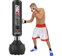 MAXSTRENGTH Free Standing Punch Bag 6FT Heavy Duty Boxing & Kickboxing Pedestal Base Training Bag 360° Strike Target MMA Muay Thai Martial Arts Home Gym Equipment for Men and Women (Black 6FT)