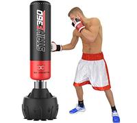 MAXSTRENGTH Free Standing Punch Bag 6FT Heavy Duty Boxing & Kickboxing Pedestal Base Training Bag 360° Strike Target MMA Muay Thai Martial Arts Home Gym Equipment for Men and Women (Red/Black 6FT)