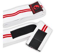 MAXSTRENGTH Knee Wraps Weight Lifting Straps Heavy Duty Elasticated Knee Support Squatting Knee Bandage GYM Cross Training Powerlifting Knee Guard Knee Support for Men/Women (White)