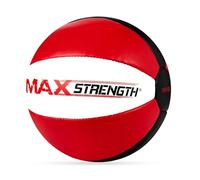 MAXSTRENGTH Leather Medicine Ball | 8kg 10kg 12kg 15kg | Core Strength, Abs & Cardio Training | Soft Grip Weighted Gym Ball for Home & CrossFit Workouts