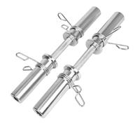 MAXSTRENGTH Olympic Dumbbell Bars Pair 2 Inch (50mm) Chrome Steel with Spring Collars - Heavy Duty Adjustable Dumbbell Handles for Weight Plates, Strength Training & Home Gym