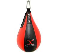 MaxStrength Pear Shape Speed Ball Boxing Punching MMA Gym Fitness Training Bag gym punchball equipments Punching Bags Muay Thai Martial Arts (Red/Black)