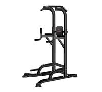 MAXSTRENGTH Power Tower Adjustable Dip Station Pull up Bar Push Up and Dip Stands Multi-Function Training Pull up Bar Fitness Equipment for Home Gym (Black Pull Up Tower Only)