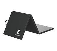 MAXSTRENGTH Tri-Folding Extra Thick Yoga Mat - Non-Slip Exercise Mat - Soft Foam - Gymnastics Mat 6ft Long & 2ft Wide - Fitness with Carry Handle - Workout - Travel Yoga (Black)