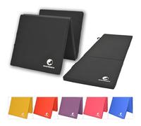 MAXSTRENGTH Tri Folding Mat 2" Thick Foam Exercise Gym Fitness 6ft X 2ft Multi Purpose Camping Gymnastics Pilates Physio Mats (Black)