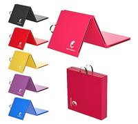 MAXSTRENGTH Tri Folding Mat 2" Thick Foam Exercise Gym Fitness 6ft X 2ft Multi Purpose Camping Gymnastics Pilates Physio Mats (Pink)