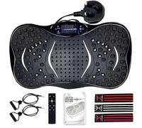 MAXSTRENGTH Vibration Plate Exercise Machine | 99 Intensity Levels & 5 Programs | Full-Body Workout | Home Fitness Equipment with Bluetooth Speakers & Resistance Bands (Black)