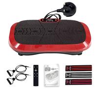 MAXSTRENGTH Vibration Plate Exercise Machine | 99 Intensity Levels & 5 Programs | Full-Body Workout | Home Fitness Equipment with Bluetooth Speakers & Resistance Bands (Black & Red)